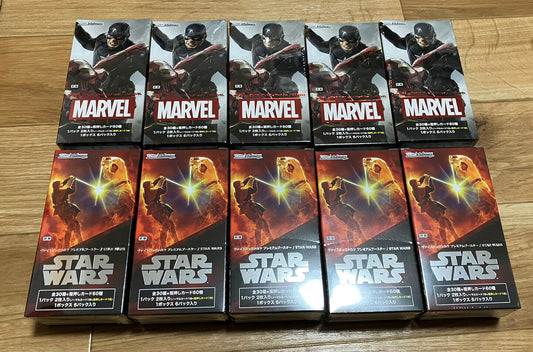 5 each Weiss Schwarz Japanese Marvel/Star Wars Premium Booster Box FedEx IP